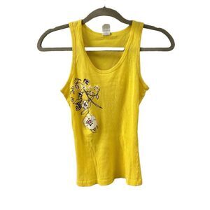 Billabong Vintage Tank Top 80's 90's‎ Juniors Womens Ribbed Skater M USA Yellow